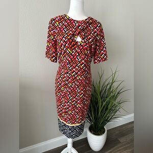 CENIA Women's Fully Lined Peephole Abstract Dress Size S Small